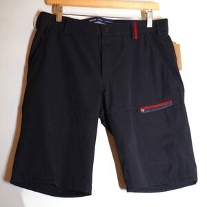 Meyer Active Mens Navy Blue Hiking Shorts Red Trim Zip Pockets 32 Hiking Utility